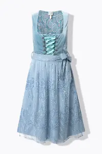 Dirndl mit Stickerei, Schnürung und Karree-Ausschnitt