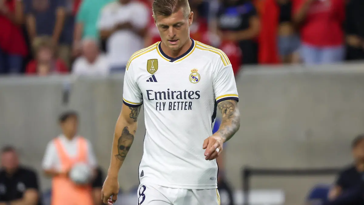 July 26, 2023, Houson, Texas, USA: Toni Kroos of Real Madrid during a match against Manchester United, ManU in a friendly match at the NRG Arena in Houston, Texas, in the United States this Wednesday, 26. Houson USA - ZUMAv122 20230726_zap_v122_118 Copyright: xWilliamxVolcovx