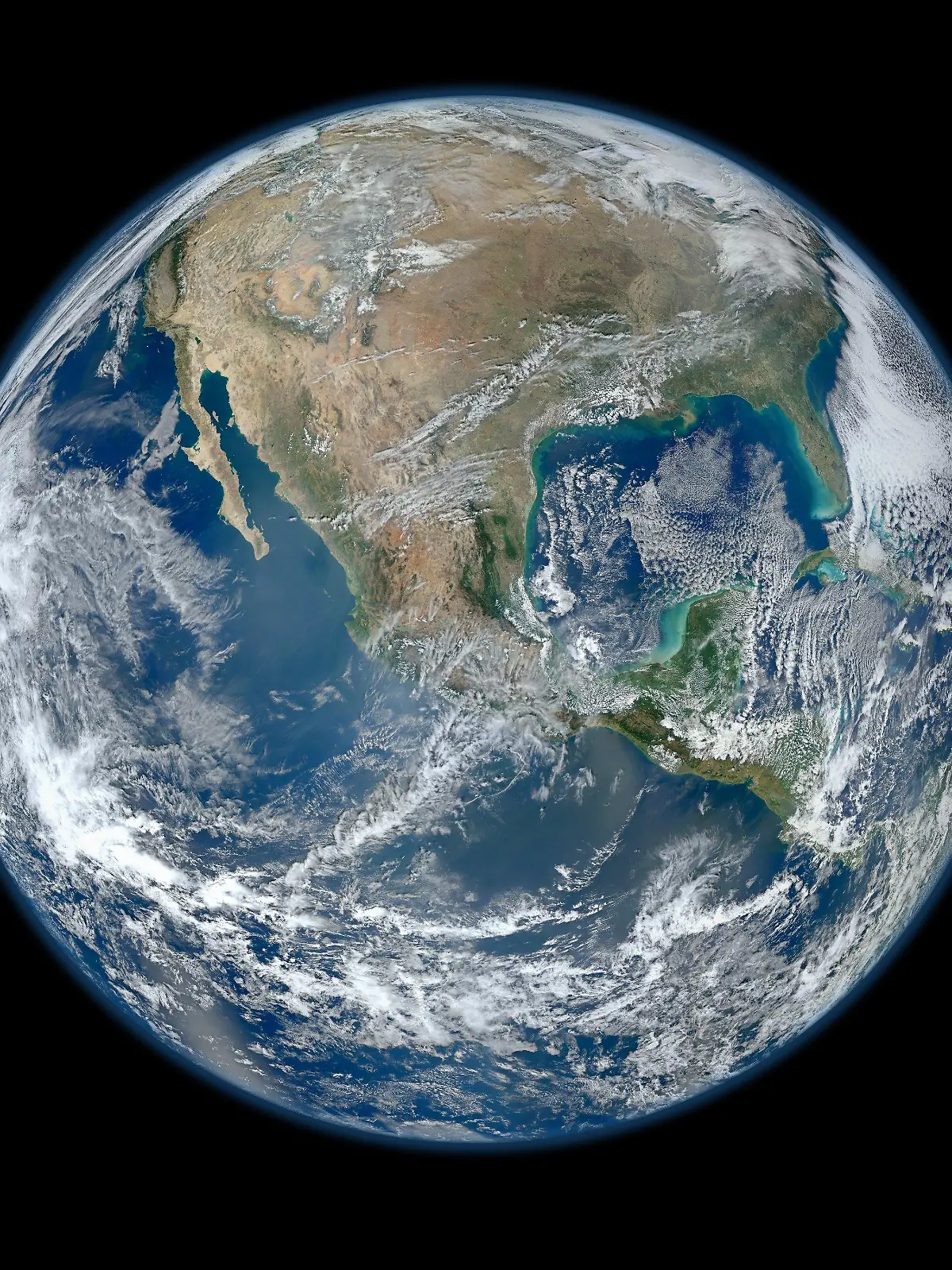 ARCHIV - Die Erde aus dem Weltall, zusammengesetzt aus Fotos, die am 04.01.2012 aufgenommen worden sind. Foto: NASA/NOAA/GSFC/Suomi NPP/VIIRS/Norman Kuring  (ACHTUNG: Nur zu redaktionellen Verwendung bei Urhebernennung "Foto: NASA/NOAA/GSFC/Suomi NPP/VIIRS/Norman Kuring"; zu dpa: "Ideen für besseren Klimaschutz: Weltklimarat tagt in Berlin" vom 06.04.2014) +++(c) dpa - Bildfunk+++