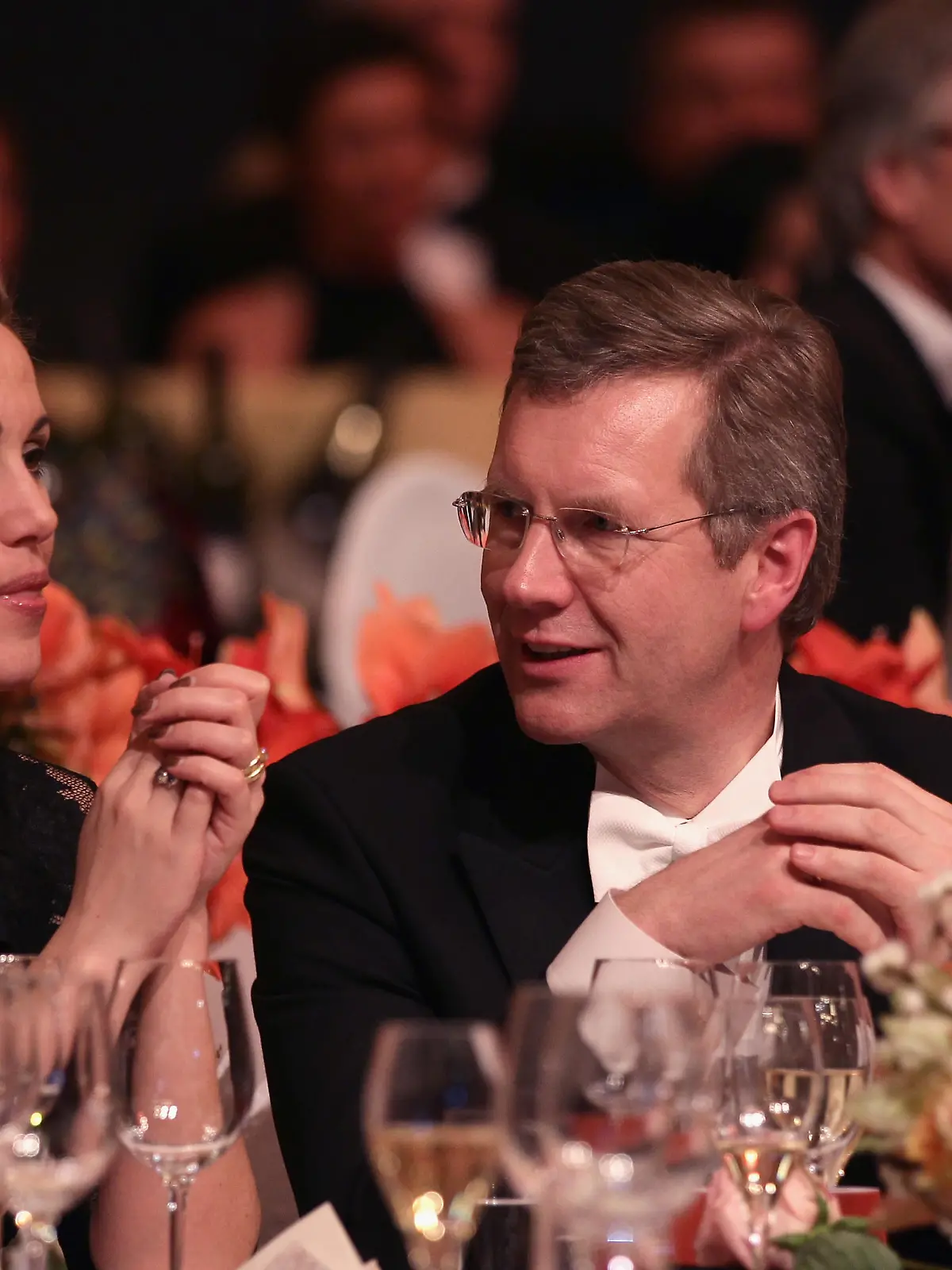 DRESDEN, GERMANY - JANUARY 14:  German First Lady Bettina Wulff and German President Christian Wulff attend the Semper Opera ball on January 14, 2011 in Dresden, Germany.  (Photo by Andreas Rentz/Getty Images)