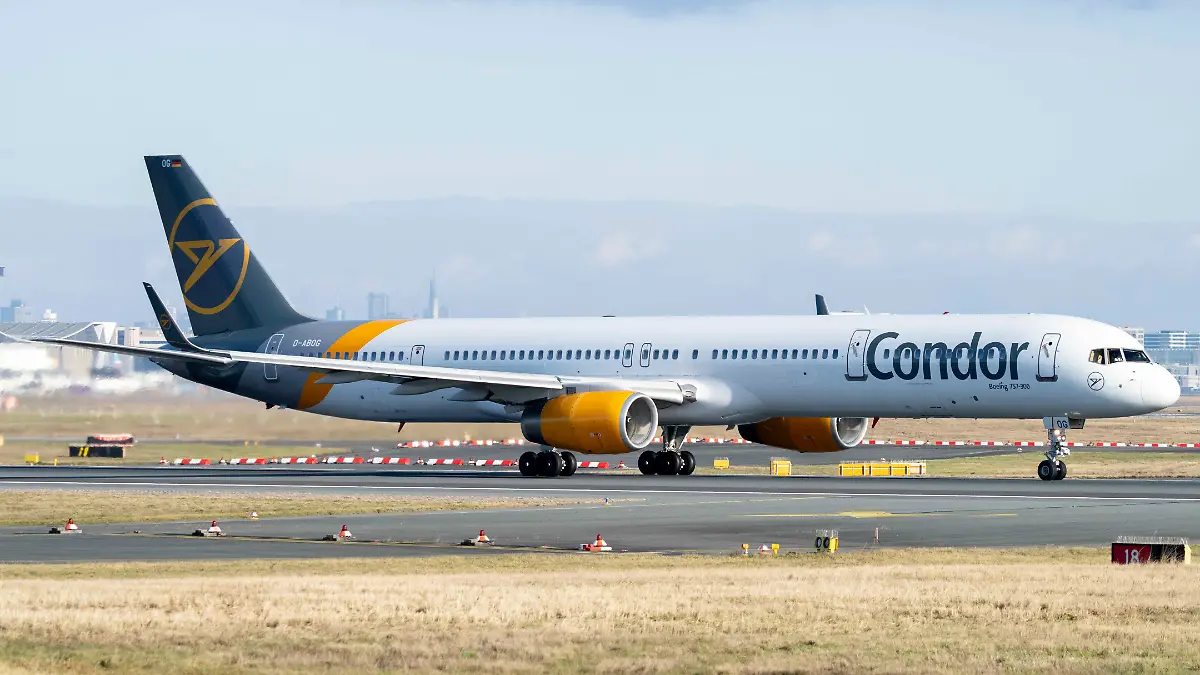January 11, 2025, Frankfurt Am Main, Hesse, Germany: Condor Flugdienst Boeing 757-300 at Frankfurt Airport, registration D-ABOG