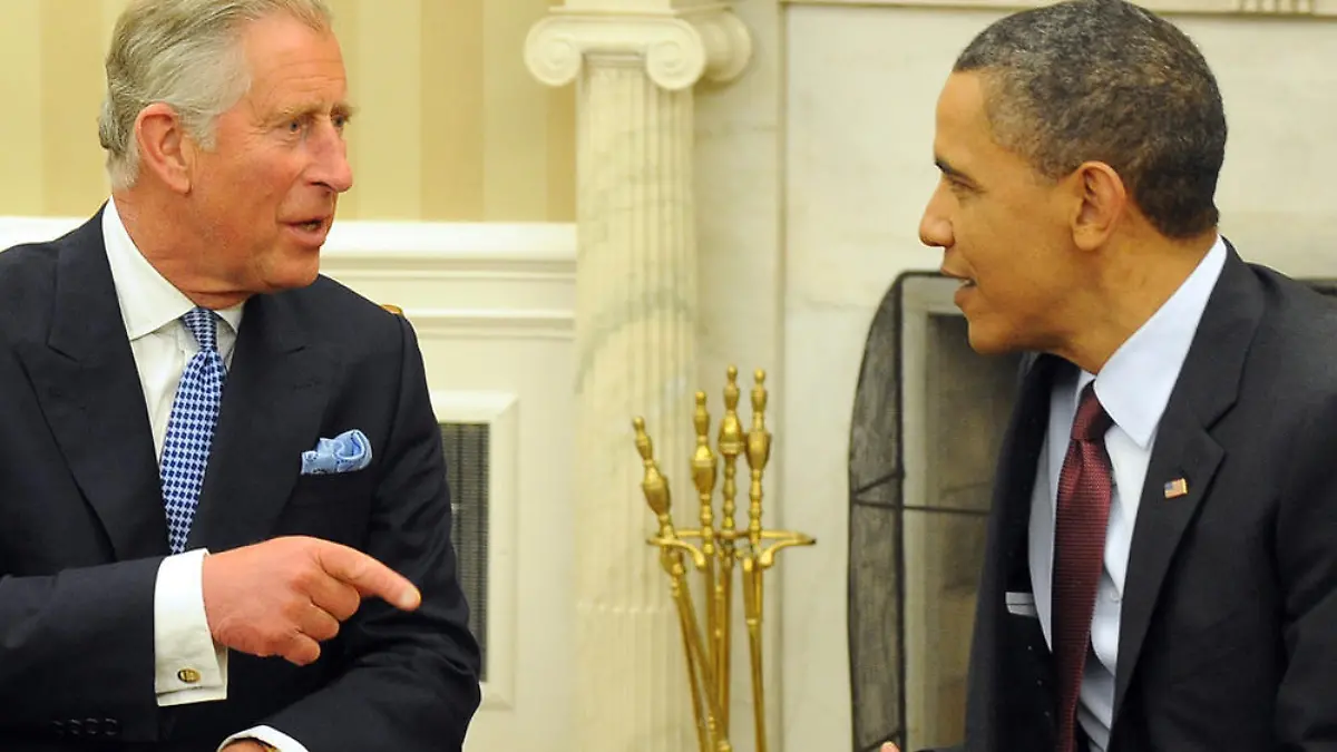 Prinz Charles mit Barack Obama bei einem früheren Besuch im Weißen Haus