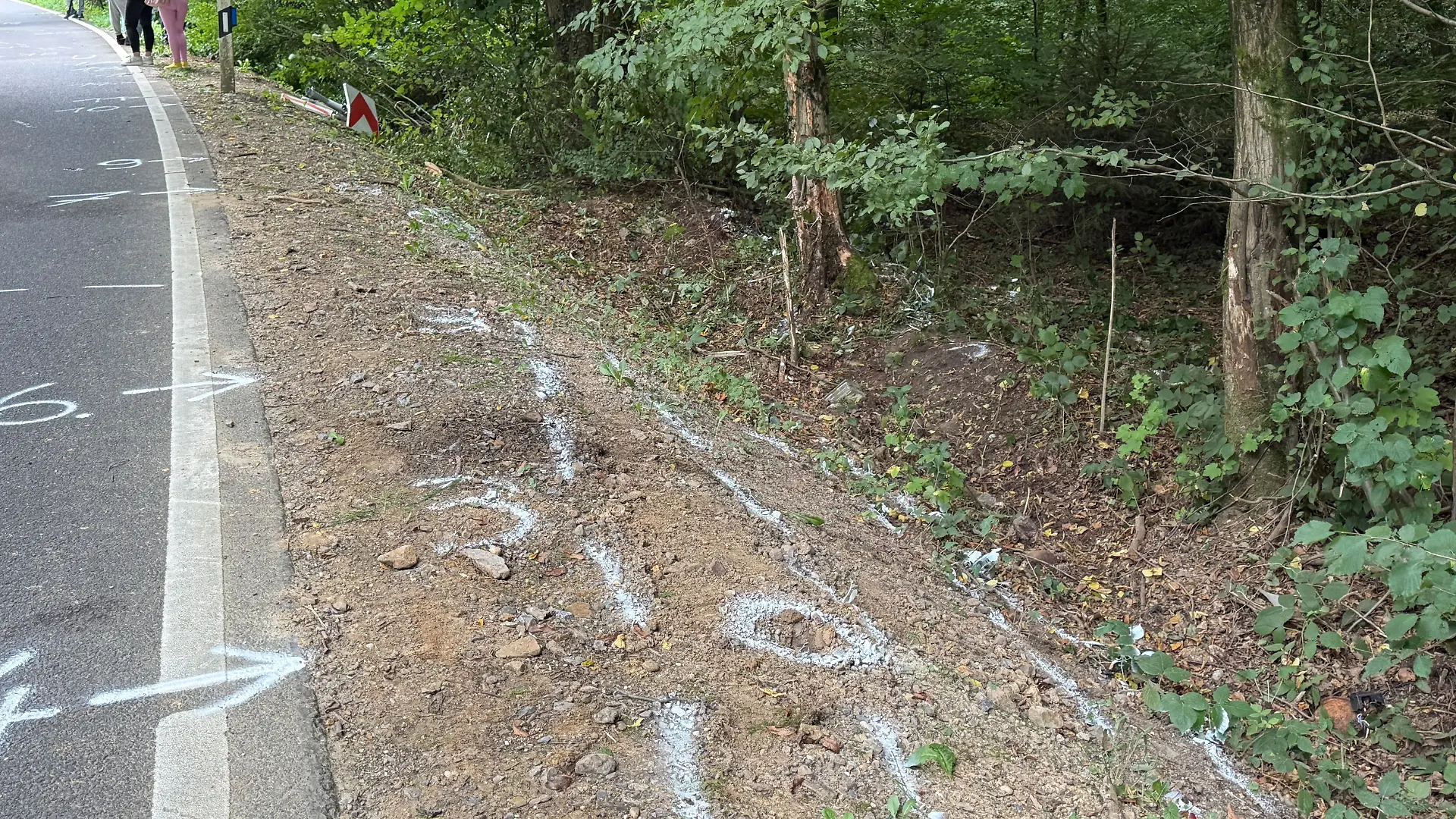 Unfallstelle auf der Dürschtalstraße in Kürten 