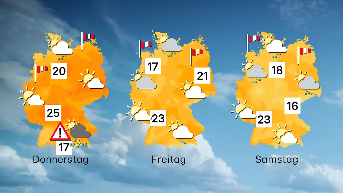 Der Wettertrend von Donnerstag bis Samstag