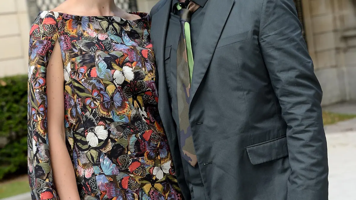 Eros Ramazzotti and Marica Pellegrini attending Valentino's Spring-Summer 2015 Men's Wear collection show as part of the Paris Fashion Week in Paris, France on June 25, 2014. Photo by Nicolas Briquet/ABACAPRESS.COM