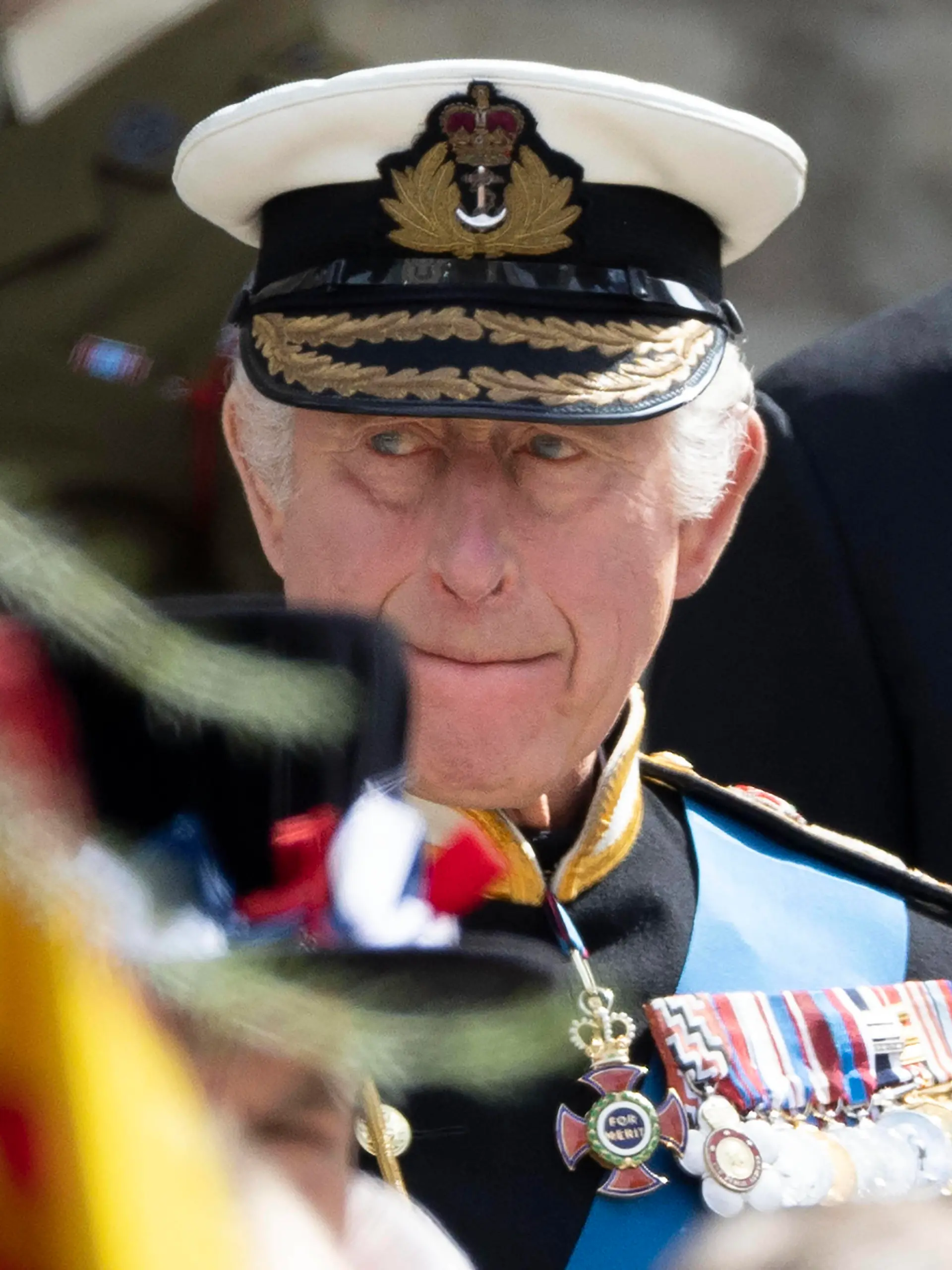 Entertainment Bilder des Tages . 19/09/2022. London, United Kingdom. King Charles III, Prince William and Prince Harry watch the coffin of Queen Elizabeth II leaving Westminster Abbey in London at the end of the State Funeral Service. PUBLICATIONxINxGERxSUIxAUTxHUNxONLY xStephenxLockx/xi-Imagesx IIM-23782-0209
