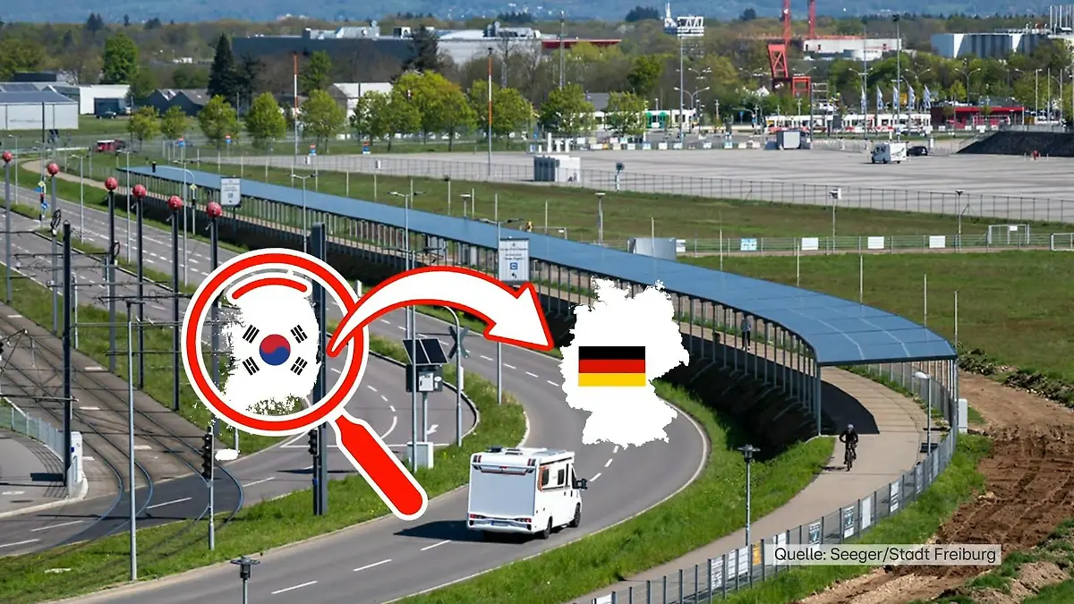 Nutzen von erneuerbarer Energie Solarzellen über Radweg