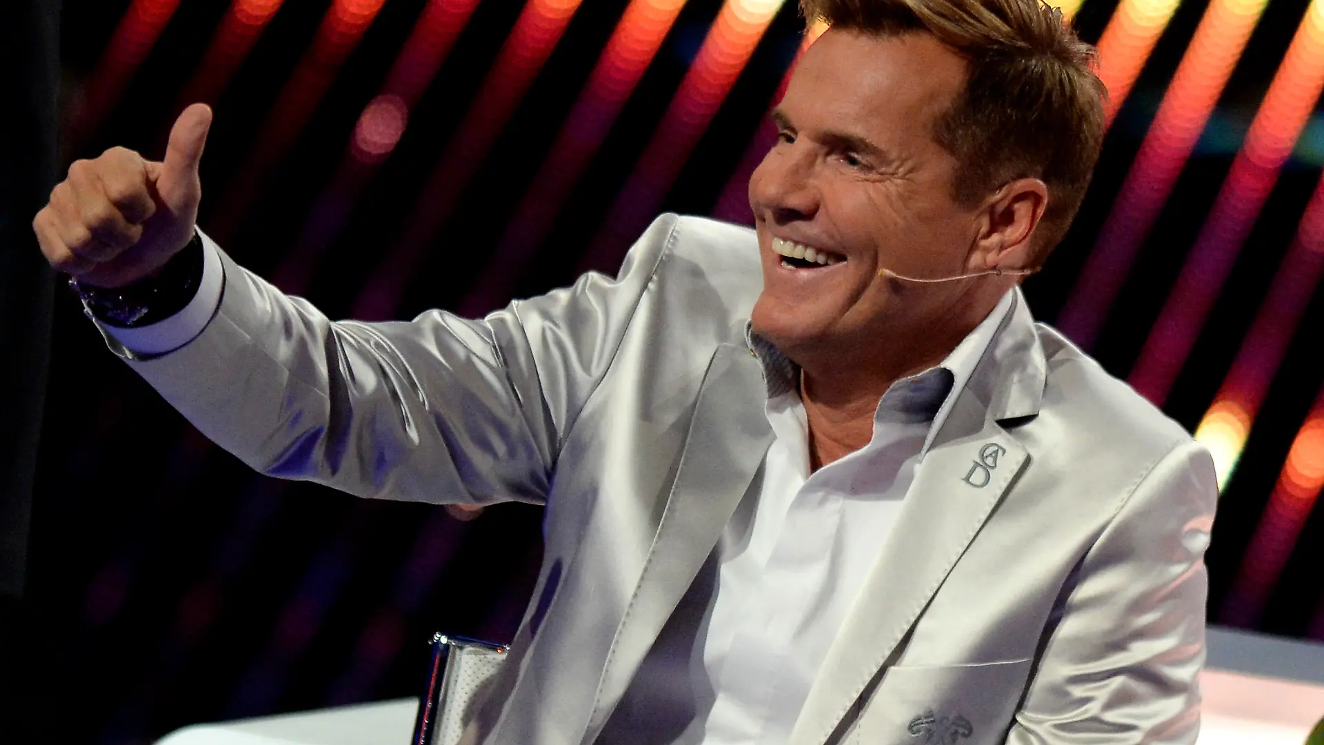 COLOGNE, GERMANY - DECEMBER 14:  Jury member Dieter Bohlen reacts during the finals of 'Das Supertalent' at Coloneum on December 14, 2013 in Cologne, Germany.  (Photo by Sascha Steinbach/Getty Images)