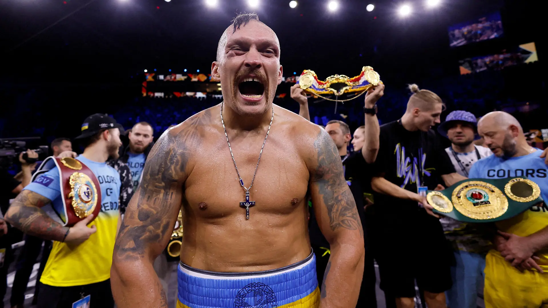 Boxing - Oleksandr Usyk v Anthony Joshua - WBA, WBO and IBF heavyweight world title - King Abdullah Sports City Arena, Jeddah, Saudi Arabia - August 20, 2022.  Oleksandr Usyk celebrates winning his fight against Anthony Joshua.       Action Images via Reuters/Andrew Couldridge/File Photo       TPX IMAGES OF THE DAY       SEARCH "POY SPORTS" FOR THIS STORY. SEARCH "REUTERS POY" FOR ALL BEST OF 2022 PACKAGES