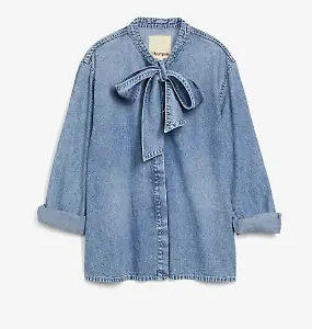 Jeansbluse aus reiner Baumwolle