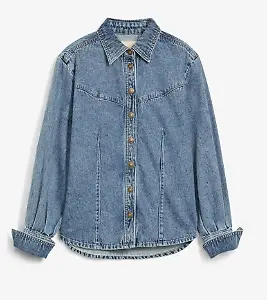 Jeansbluse aus reiner Baumwolle