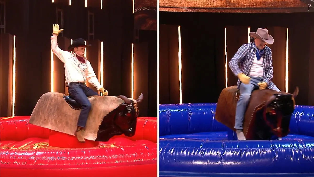 Stefan Raab und Michael „Bully“ Herbig beim wilden Bullen-Battle Howdy, Cowboys!