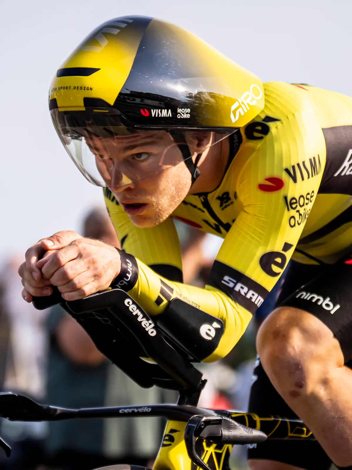 Axel Zingle bei der Dänemark-Rundfahrt 2025 im Trikot von Team Visma - Lease a Bike am 14. August 2025. 