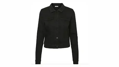 Schwarze Jeansjacke in Slim-Fit