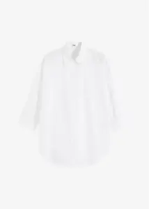 Oversize-Hemd aus Baumwolle mit 3/4-Arm