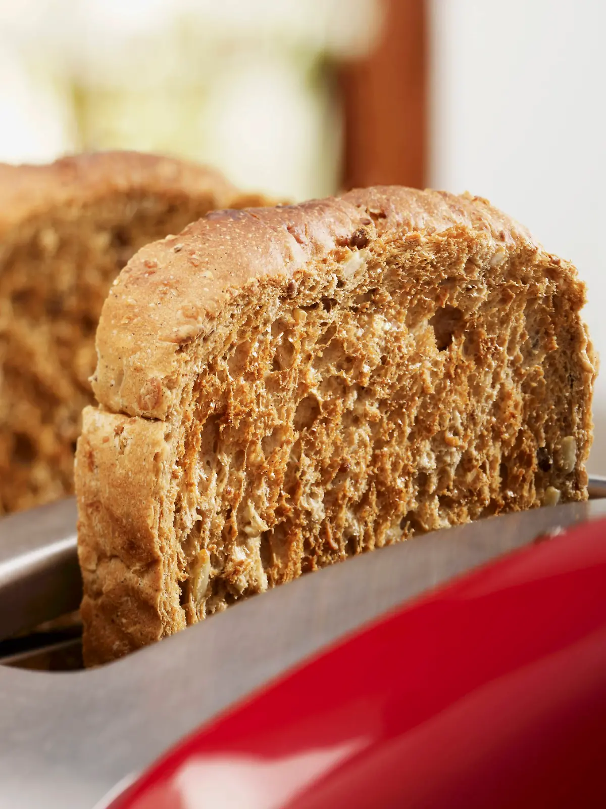 Vollkorntoastscheiben im Toaster