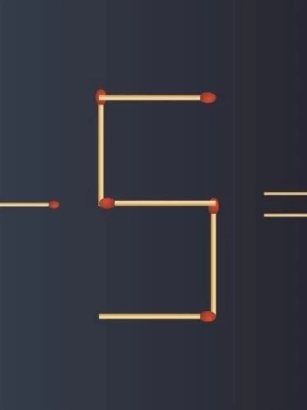 Mathe-Rätsel. 7-5 = 7. Stimmt nicht. Aber wenn man nur ein Stäbchen verschiebt, ergibt die Gleichung Sinn. Welches?