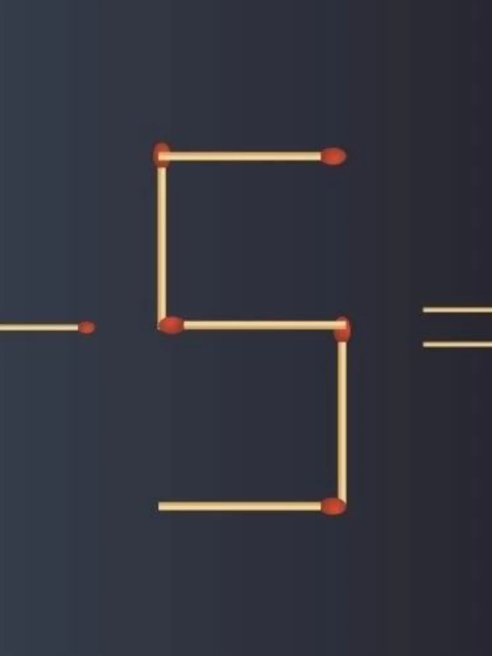 Mathe-Rätsel. 7-5 = 7. Stimmt nicht. Aber wenn man nur ein Stäbchen verschiebt, ergibt die Gleichung Sinn. Welches?
