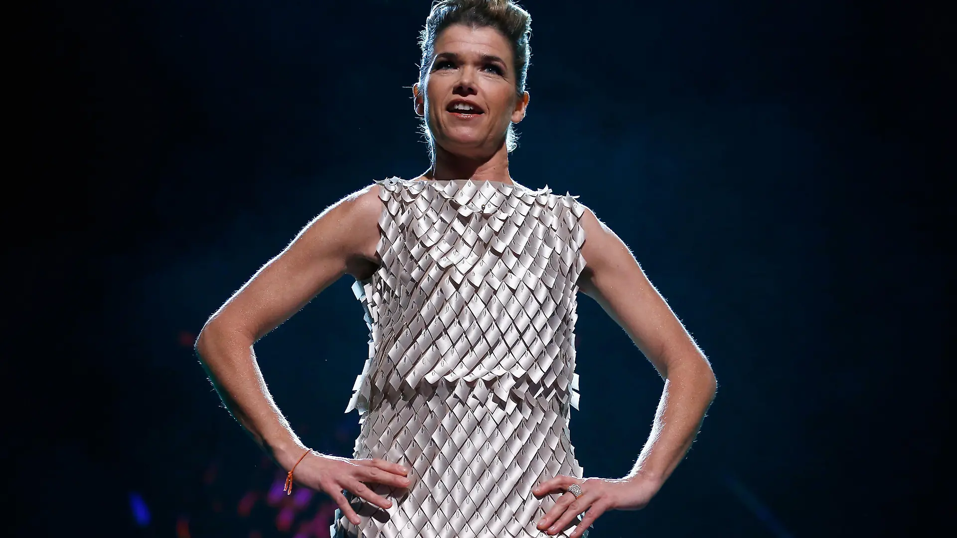 BERLIN, GERMANY - FEBRUARY 05: Berlinale festival hostess Anke Engelke appears on stage during the opening ceremony at the 65th Berlinale International Film Festival at Berlinale Palace on February 5, 2015 in Berlin, Germany. (Photo by Andreas Rentz/Getty Images)