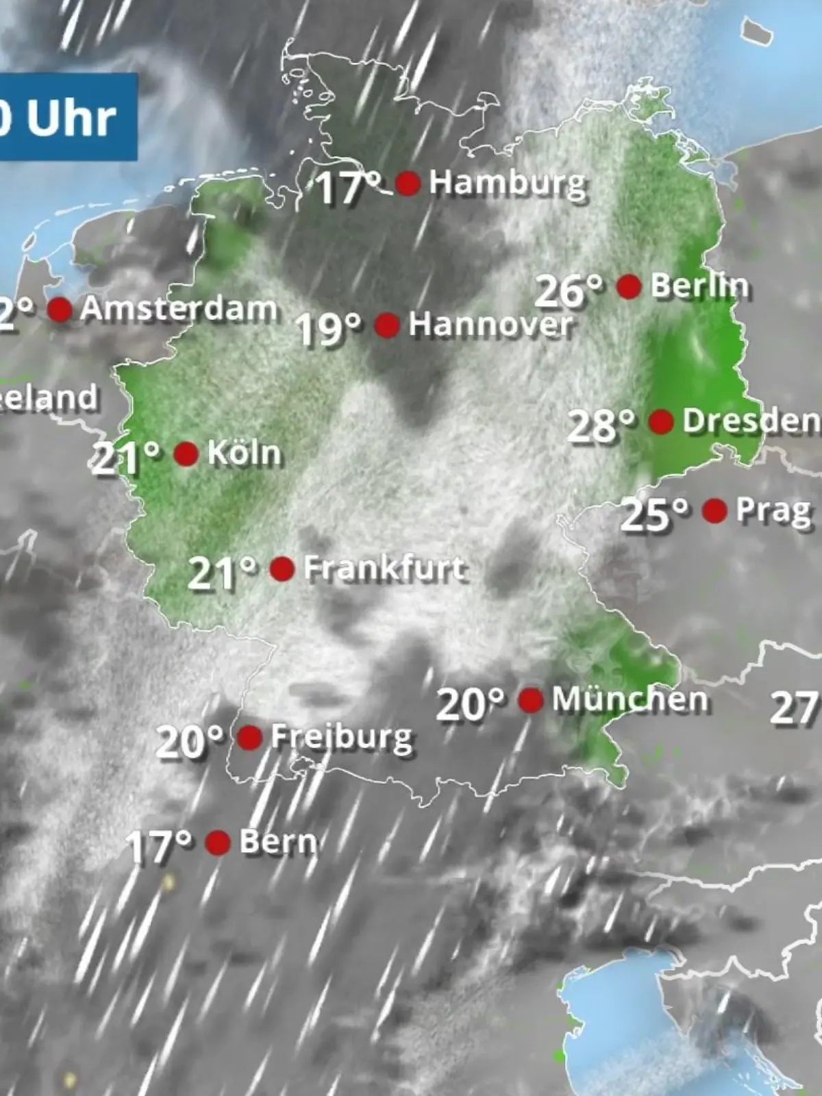 Bild zu: "Der Westen ist von Regenwolken überdeckt"