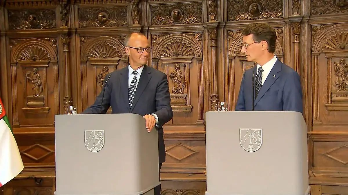 Wüst empfängt Merz Antrittsbesuch in NRW
