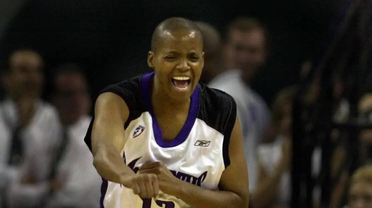 Edna Campbell reacts after the Storm made an offensive foul in the first half of action at at Arco Arena Monday. Campbell, who has been out all season fighting breast cancer, played in the last game of the season. The Sacramento Bee/ / August 13, 2002/ZUMA Press Sacramento Bee Image Archive PUBLICATIONxINxGERxSUIxAUTxONLY - ZUMABELL 20020922_aaa_s76_199 Copyright: xAnnexChadwickxWilliamsx

Edna Campbell reacts After The Storm Made to Offensive Foul in The First Half of Action AT AT Arco Arena Monday Campbell Who has Been out All Season Fighting Breast Cancer played in The Load Game of The Season The Sacramento Bee August 13 2002 Zuma Press Sacramento Bee Image Archives PUBLICATIONxINxGERxSUIxAUTxONLY ZUMABELL 20020922_aaa_s76_199 Copyright  