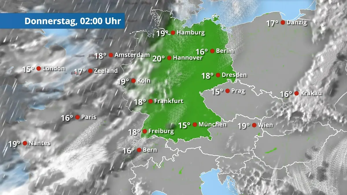 Prognose vom 3. September Wolken, Schauer und Gewitter breiten sich aus