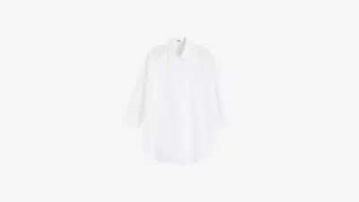Oversize-Hemd aus Baumwolle mit 3/4 Arm