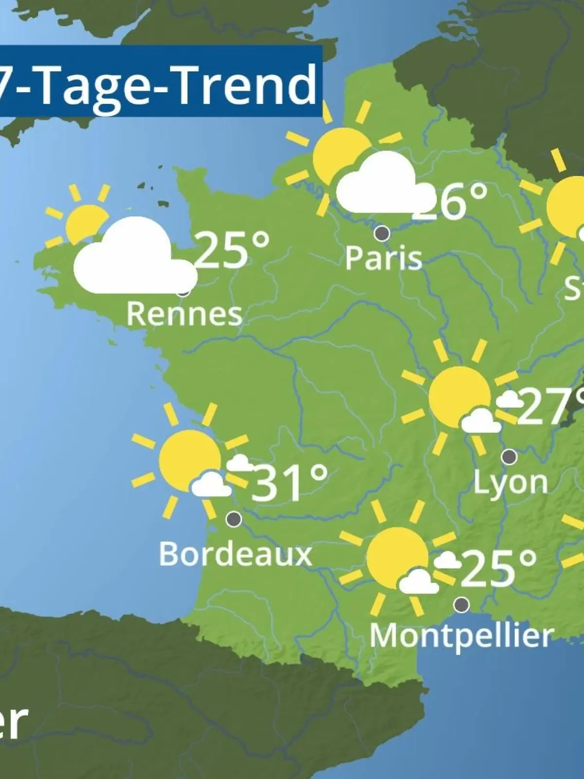Bild zu: "Frankreich: Wie wird das Wetter?"