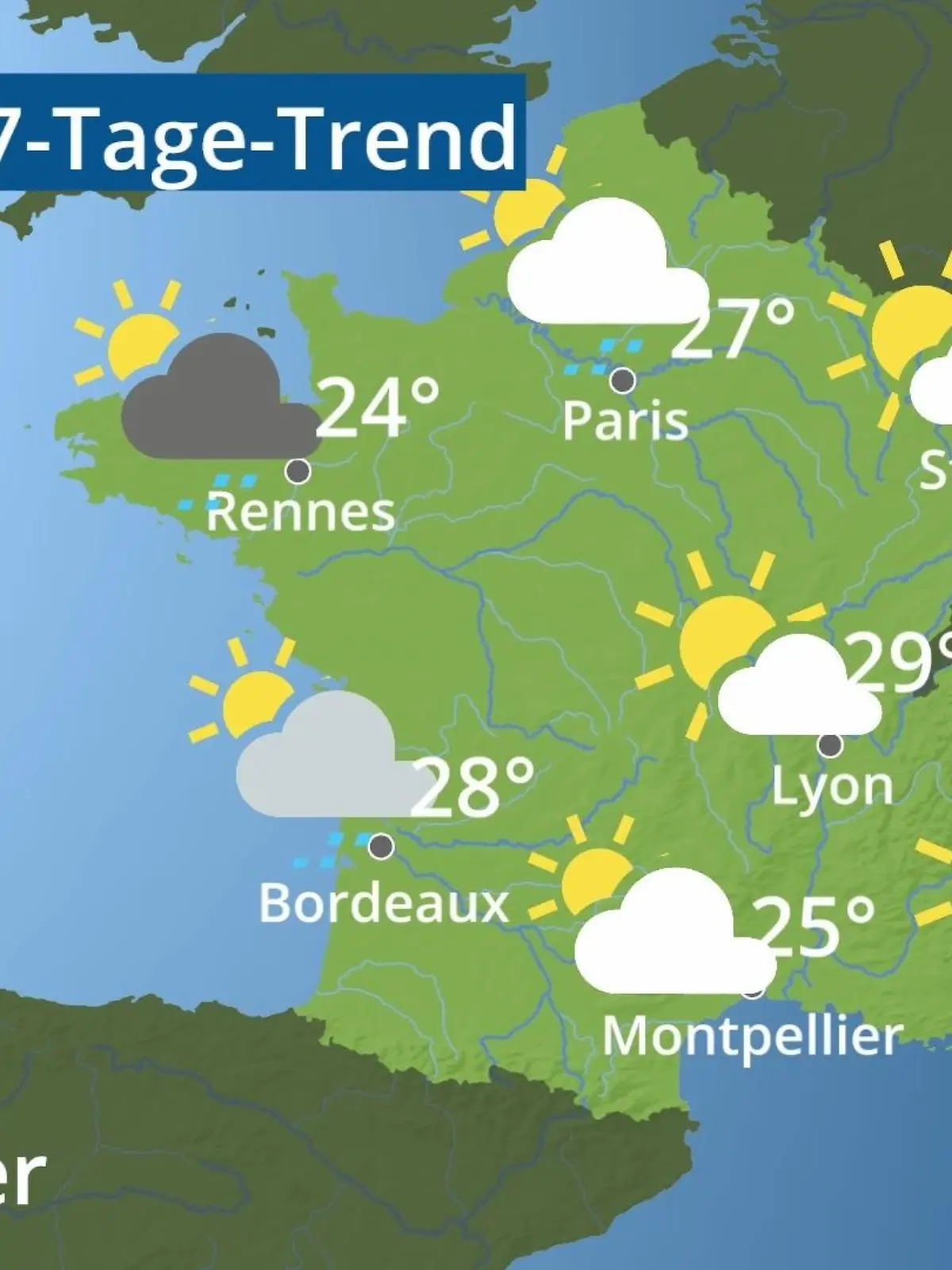 Bild zu: "Frankreich: Wie wird das Wetter?"