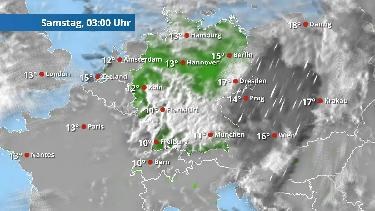 Schauer klingen ab und es klart auf Der Regen- und Wolkenfilm für 48 Stunden
