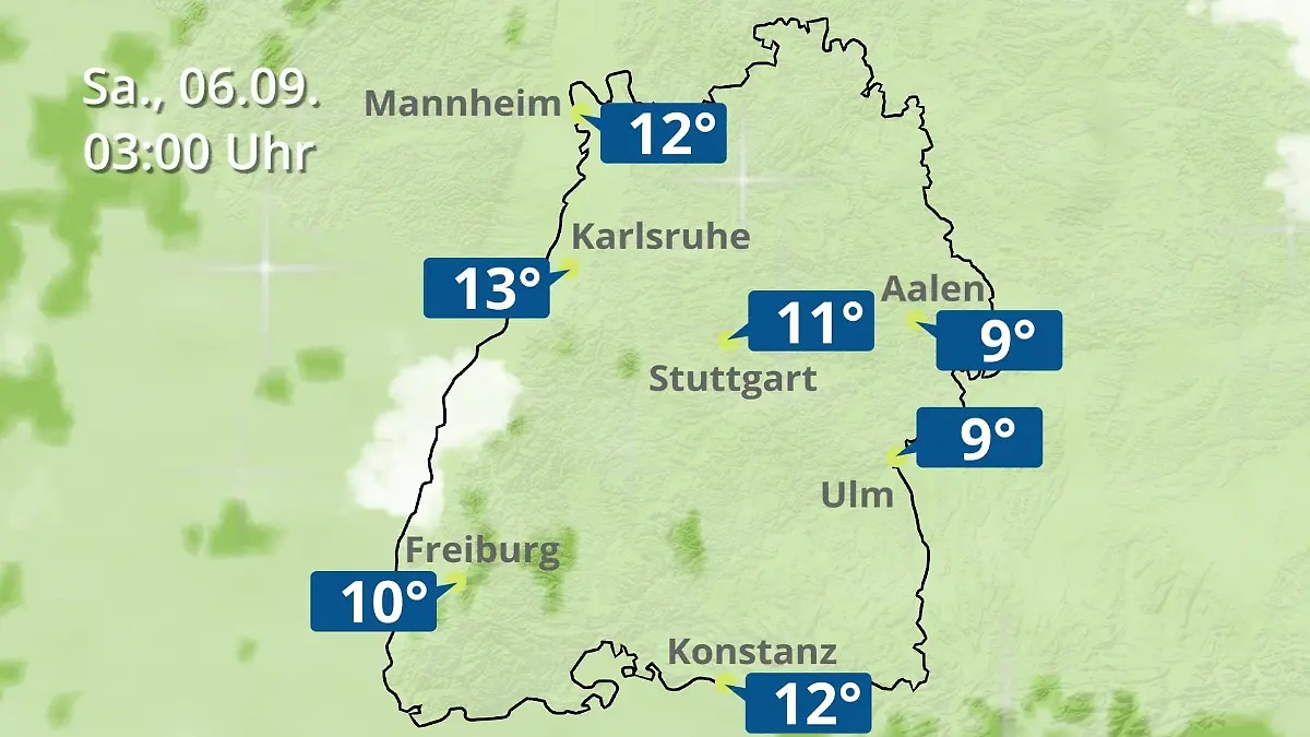 Baden-Württemberg: Wie wird das Wetter? Regen- und Wolkenfilm für Stuttgart, Mannheim und Karlsruhe