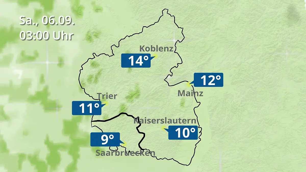 Rheinland-Pfalz, Saarland: Wie wird das Wetter? Regen- und Wolkenfilm für Mainz, Koblenz und Trier