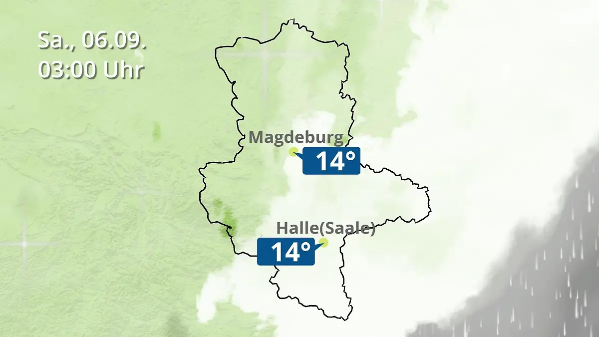 Sachsen-Anhalt: Wie wird das Wetter? Regen und Wolkenfilm für Halle und Magdeburg