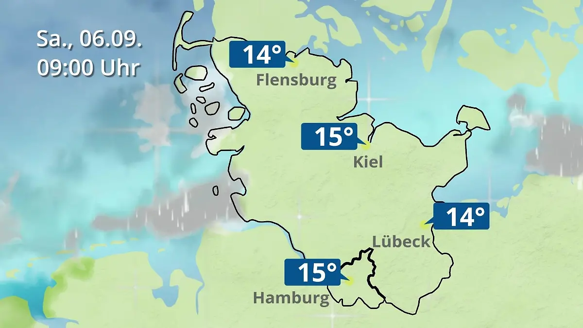 Hamburg, Schleswig-Holstein: Wie wird das Wetter? Regen- und Wolkenfilm für die Nordsee- und Ostseeküste