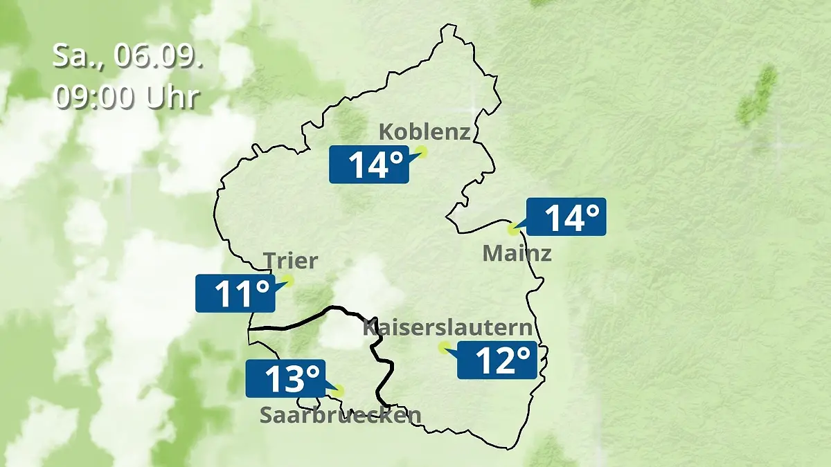 Rheinland-Pfalz, Saarland: Wie wird das Wetter? Regen- und Wolkenfilm für Mainz, Koblenz und Trier