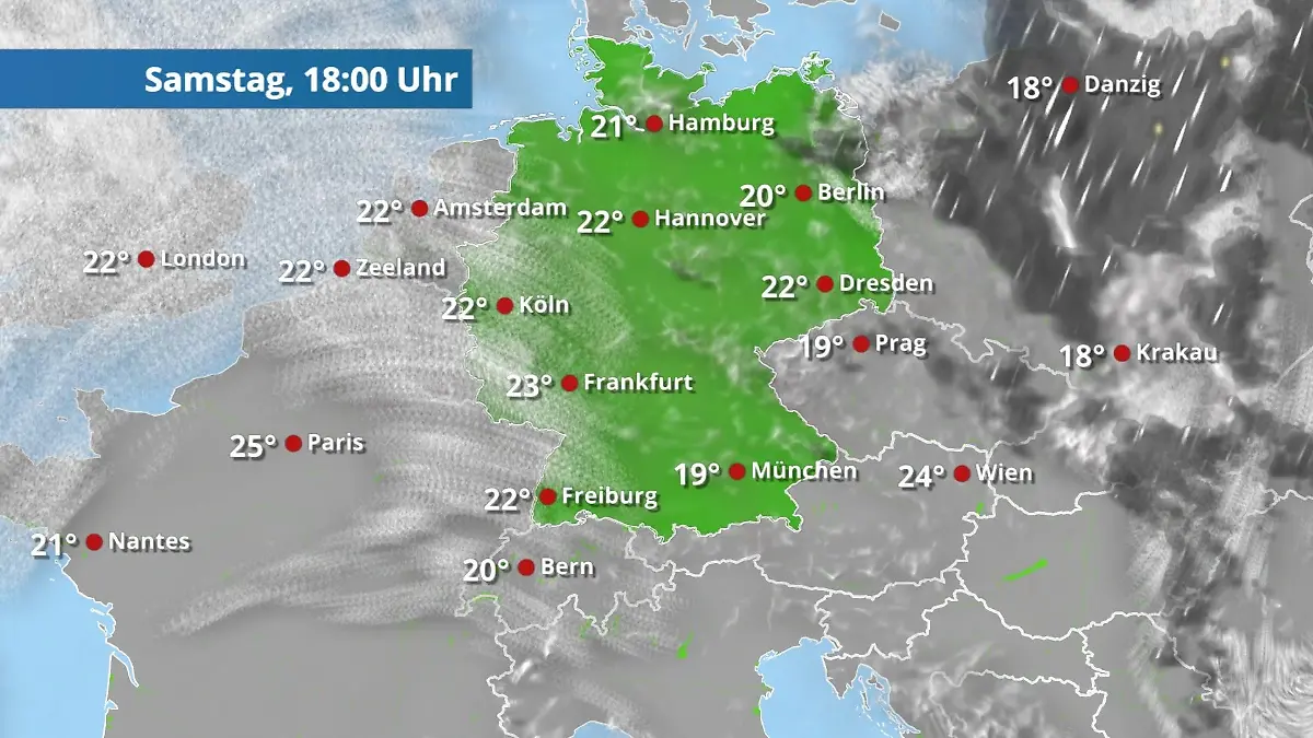 Prognose vom 6. September Der Regen- und Wolkenfilm für 48 Stunden