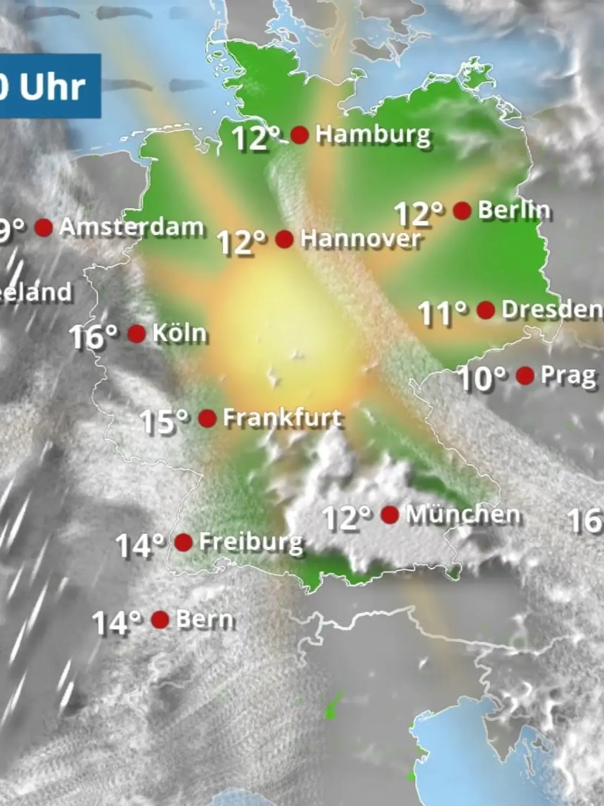 Bild zu: "Regenwand kommt auf Deutschland zu"