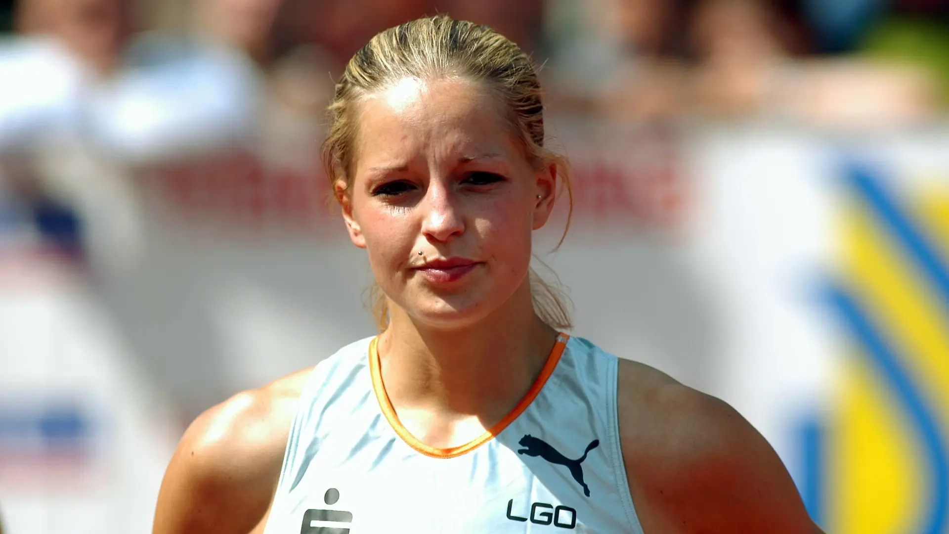 Bildnummer: 00847107  Datum: 15.06.2003  Copyright: imago/Weckelmann
Sina Schielke (LG Olympia Dortmund / Deutschland); Vdig, quer, close, 100m, 100 m, Meter, Sprint, Kurzstrecke, Sparkassen-DLV-Meeting 2003, Leichtathletikmeeting, Sportfest, Leichtathletiksportfest, Dortmund Leichtathletik Damen Einzel Deutschland Porträt Randmotiv Personen