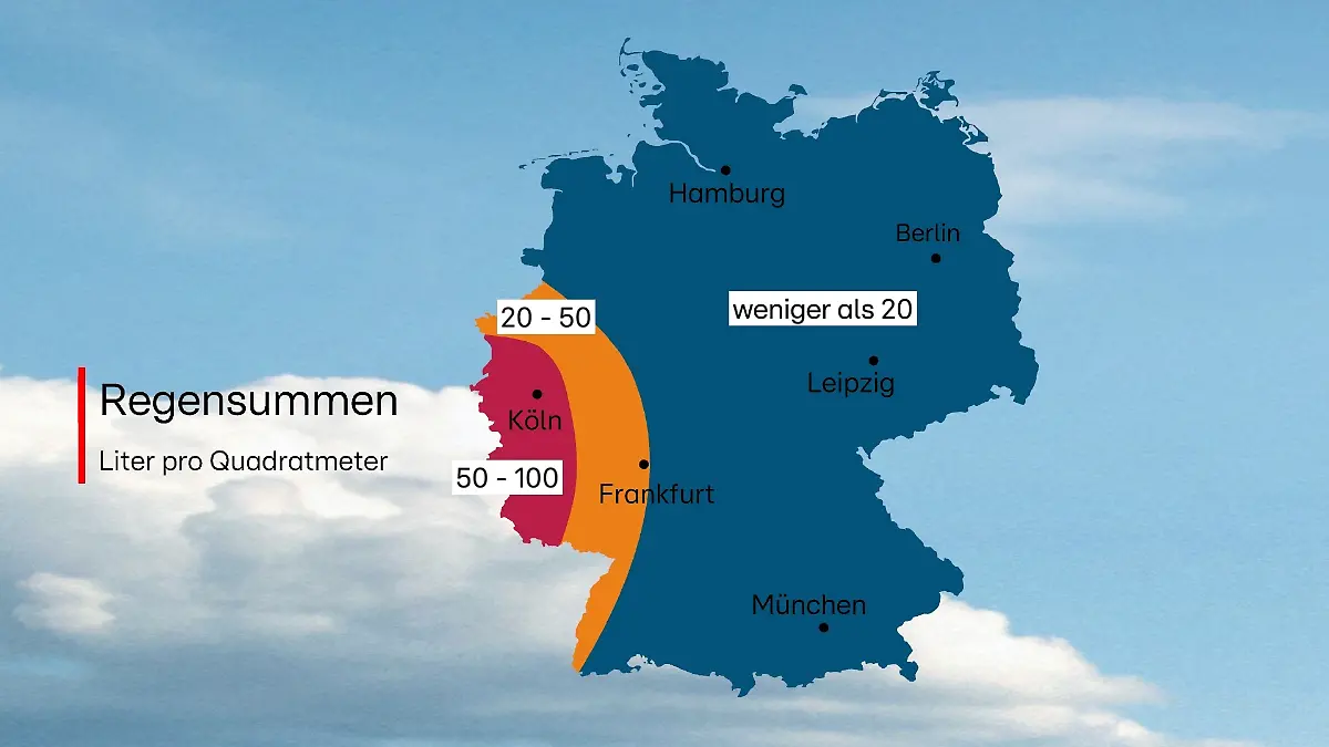 Besonders der äußerste Westen Deutschlands ist betroffen