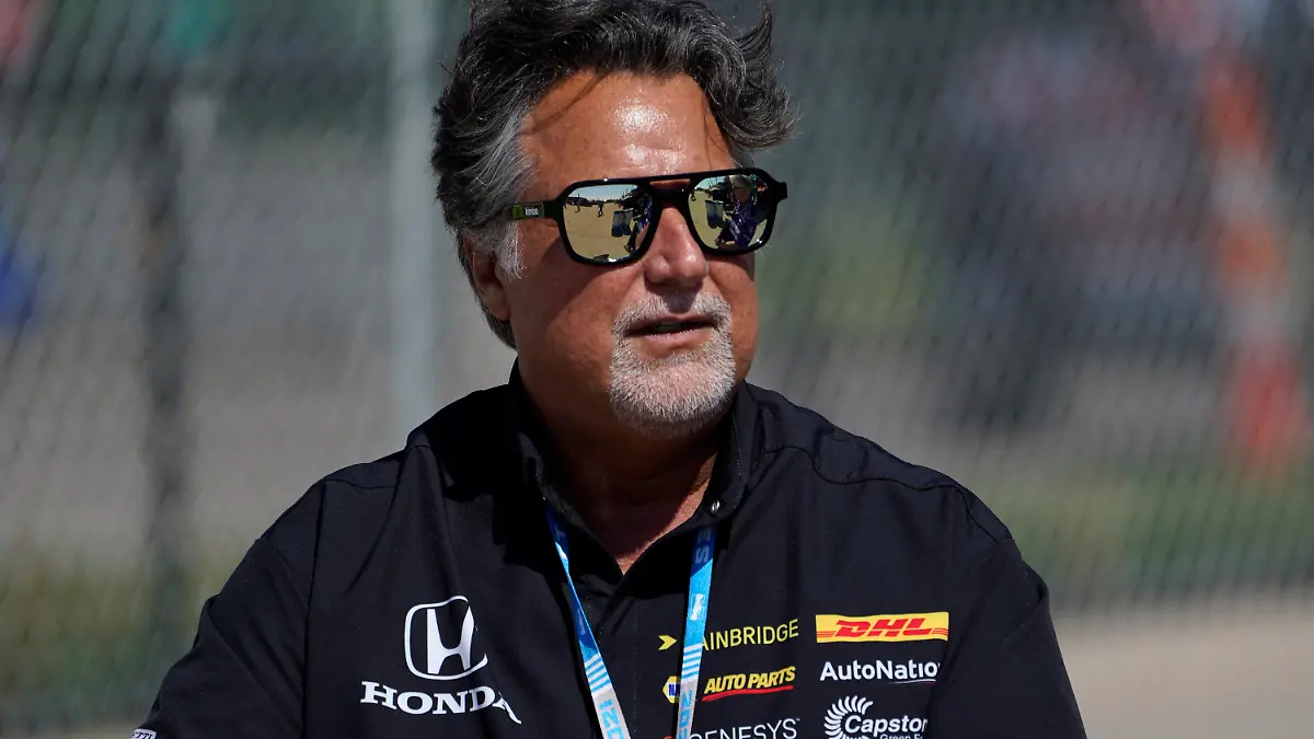FILE - Team owner Michael Andretti looks on during practice for the IndyCar Detroit Grand Prix auto racing doubleheader on Belle Isle in Detroit, on June 11, 2021. If things had gone according to plan, Colton Herta would be in Miami preparing for the fifth Formula One race of his career. Instead, the 22-year-old Californian is headed to the inaugural Miami Grand Prix as a spectator. His boss, Michael Andretti, meanwhile, awaits any word whatsoever on his bid to start a Formula One team and bring a true American team to the grid. (AP Photo/Paul Sancya, File)