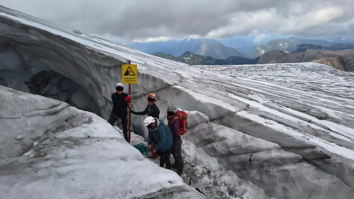 Rettung aus Gletscherspalte in Österreich