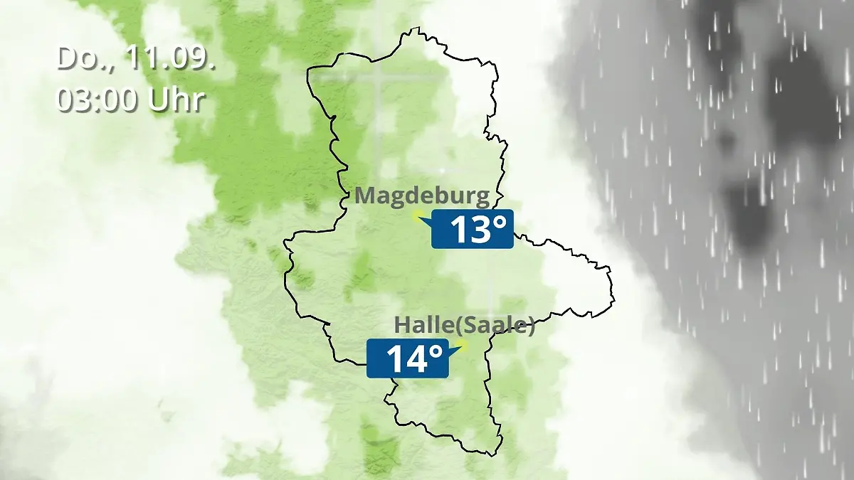Sachsen-Anhalt: Wie wird das Wetter? Regen und Wolkenfilm für Halle und Magdeburg