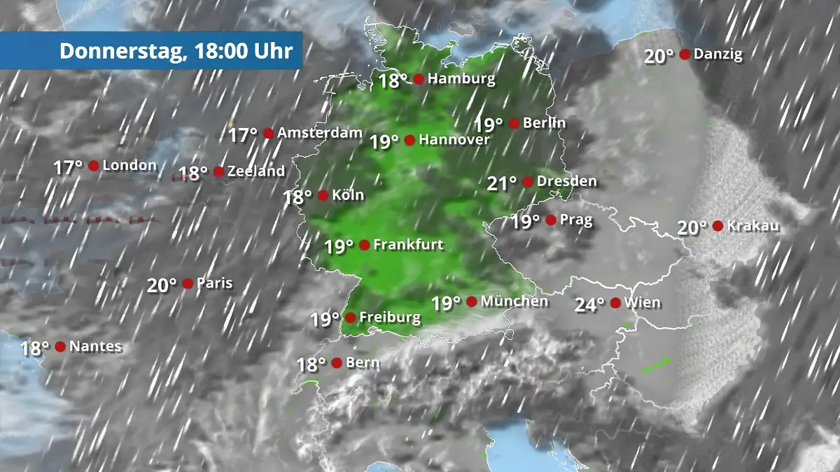 Schauer ziehen einmal über das Land Der Regen- und Wolkenfilm für 48 Stunden