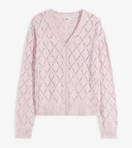 Ajour-Strickjacke aus Baumwolle