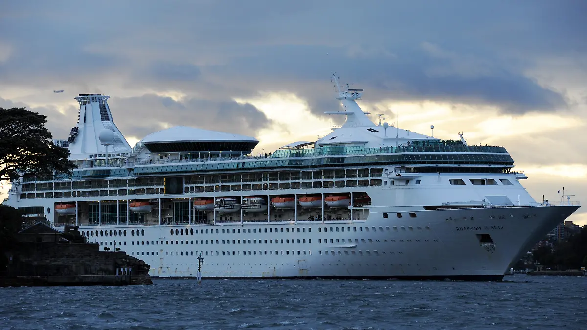 Cruise ship, Rhapsody of the Seas on October 29, 2010 in Sydney, Australia. The Royal Carribbean International cruiseliner arrived into Sydney Harbour with just over 2,000 passengers onboard. The ship weighs over 78 tonne and measures 279 meters long.