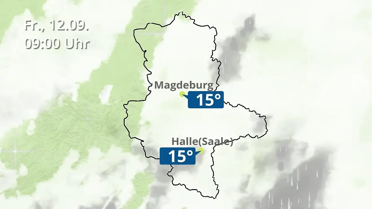 Sachsen-Anhalt: Wie wird das Wetter? Regen und Wolkenfilm für Halle und Magdeburg
