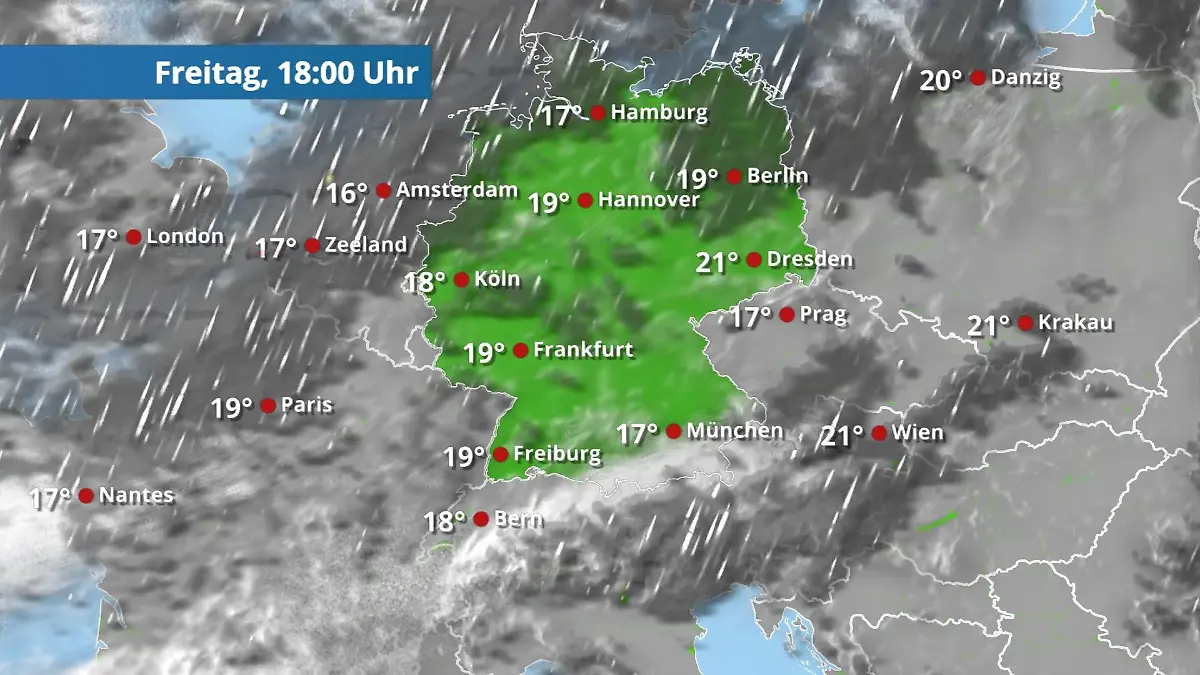 Schauer, Schauer, Schauer - erst abends trocken Der Regen- und Wolkenfilm für 48 Stunden