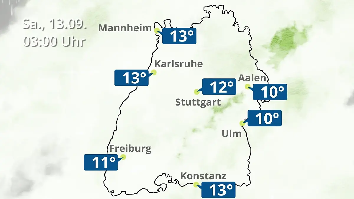 Baden-Württemberg: Wie wird das Wetter? Regen- und Wolkenfilm für Stuttgart, Mannheim und Karlsruhe