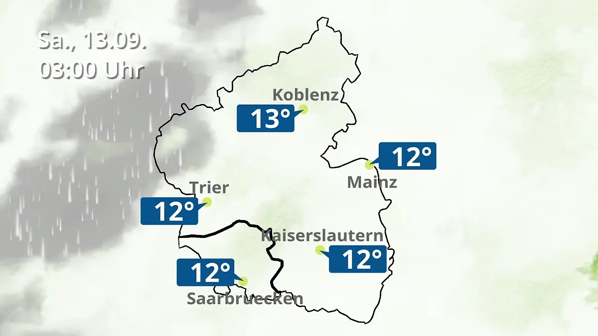 Rheinland-Pfalz, Saarland: Wie wird das Wetter? Regen- und Wolkenfilm für Mainz, Koblenz und Trier